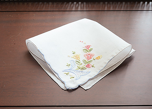 Embroidered Cotton handkerchief. # 1104